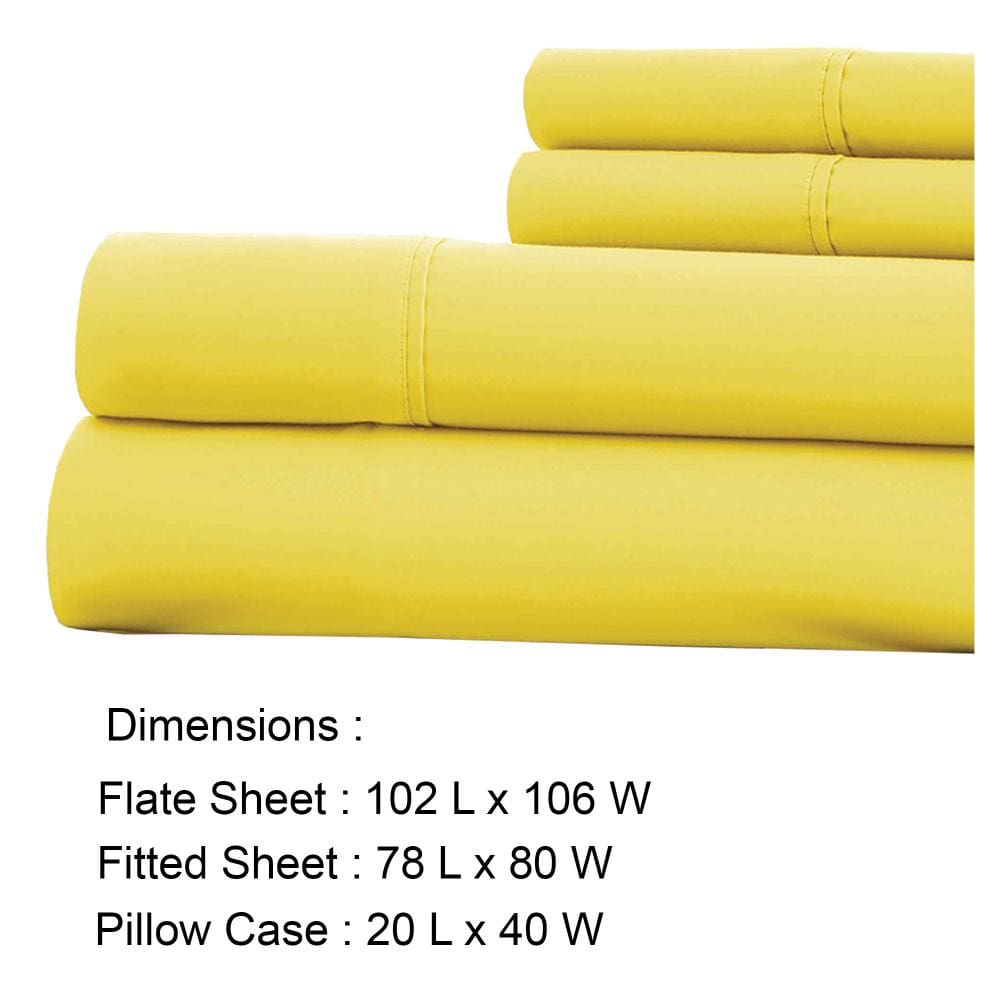 Bezons 4 Piece King Size Microfiber Sheet Set with 1800 Thread Count Yellow BM202326