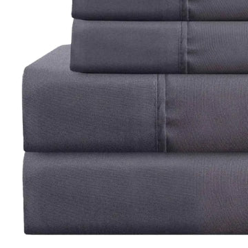 Lanester 4 Piece Deep Pocket Queen Size Microfiber Sheet Set By Casagear Home Gray BM202344