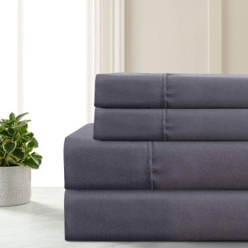 Lanester Queen Sheet Set | 4 Piece | Deep Pocket | Gray