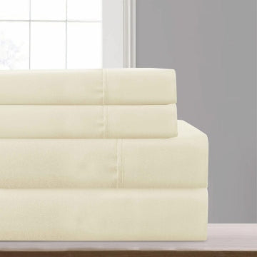 Lanester Queen Sheet Set | 4 Piece | Deep Pocket | Cream