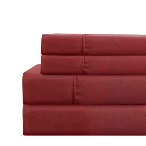 Lanester Cal King Sheet Set | 4 Piece | Deep Pocket | Red