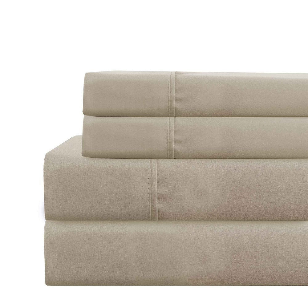 Lanester Cal King Sheet Set | 4 Piece | Deep Pocket | Taupe Gray