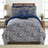 Caen Comforter Set | 8 Piece Queen | Reversible | Gray & Blue