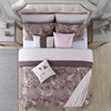 Andria 10 Piece Queen Size Comforter and Coverlet Set The Urban Port Brown and Pink BM202794