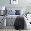 Andria 10 Piece King Size Comforter and Coverlet Set The Urban Port Blue and Gray BM202800