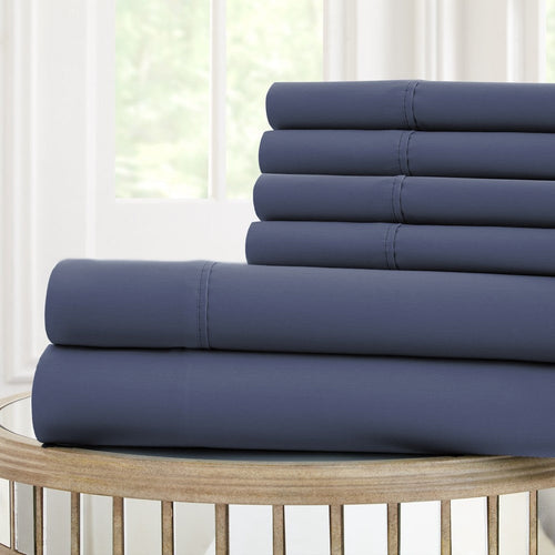 Forli Queen Sheet Set | 6 Piece | Nano Tech | Microfiber | Blue