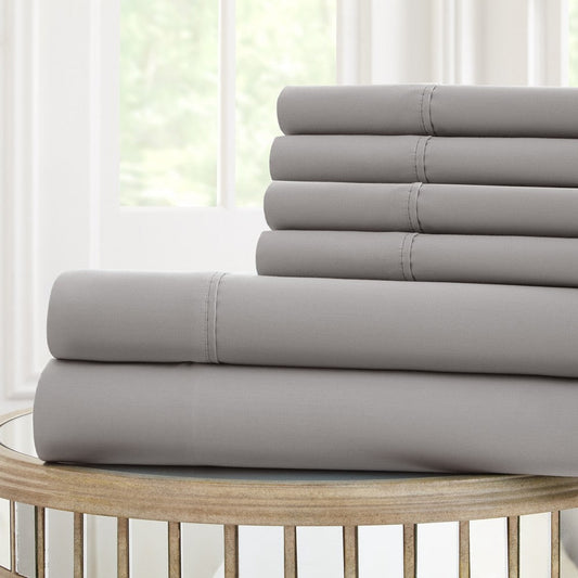 Forli Queen Sheet Set | 6 Piece | Nano Tech | Microfiber | Gray