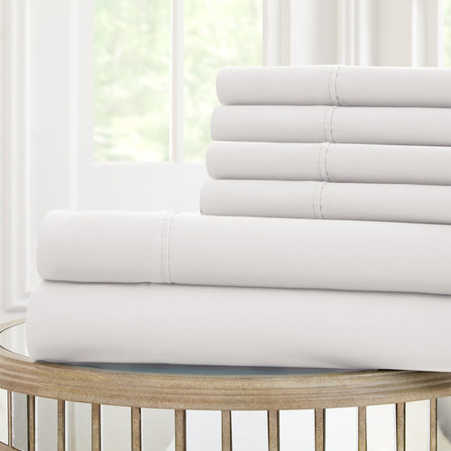 Forli Queen Sheet Set | 6 Piece | Nano Tech | Microfiber | White