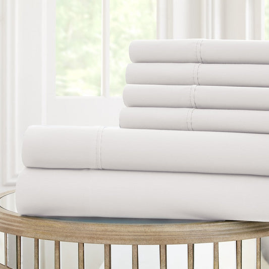 Forli Queen Sheet Set | 6 Piece | Nano Tech | Microfiber | White