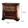 Transitional Wooden Nightstand with 2 Drawers and Molded Trim Brown - BM203210 BM203210