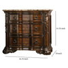 3 Drawer Wooden Nightstand with Marble Top and Scrolled Legs Brown - BM203261 BM203261