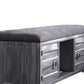 Industrial Cushioned Metal Bench with 2 Cabinets and Open Shelf Gray - BM203280 BM203280