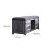 Industrial Cushioned Metal Bench with 2 Cabinets and Open Shelf Gray - BM203280 BM203280