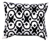 20 x 16 Inch Cotton Pillow with Geometric Embroidery, Set of 2, White and Black - BM203477 By Casagear Home
