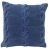 Pillow | 18 x 18 | Cable Knit Cotton | Hand Woven | Blue