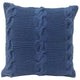 Pillow | 18 x 18 | Cable Knit Cotton | Hand Woven | Blue