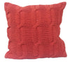 18 X 18 Inch Cotton Cable Knit Pillow with Twisted Details, Set of 2, Orange - BM203523 By Casagear Home
