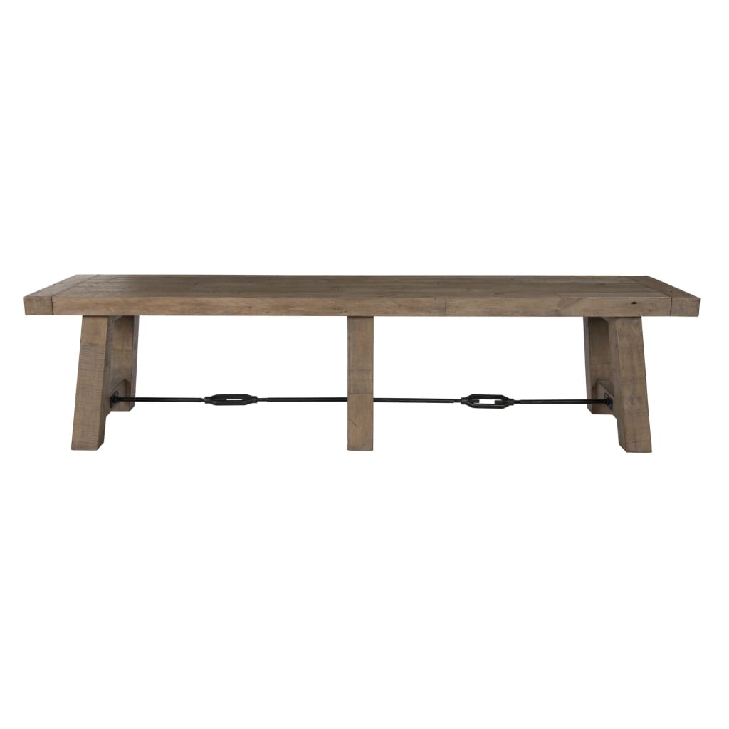 Handcrafted Reclaimed Wood Dining Bench with Grains Distressed Gray - BM203606 BM203606