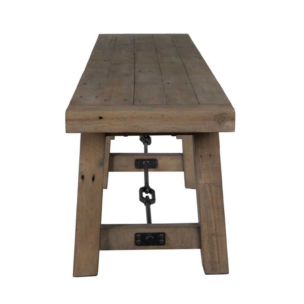 Handcrafted Reclaimed Wood Dining Bench with Grains Distressed Gray - BM203606 BM203606