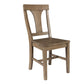 Reclaimed Wood Dining Chair with Fiddle Back, Set of 2, Distressed Gray By Casagear Home