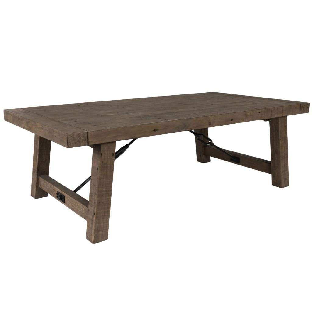 Handcrafted Reclaimed Wood Coffee Table with Grains, Weathered Gray - BM203609 By Casagear Home