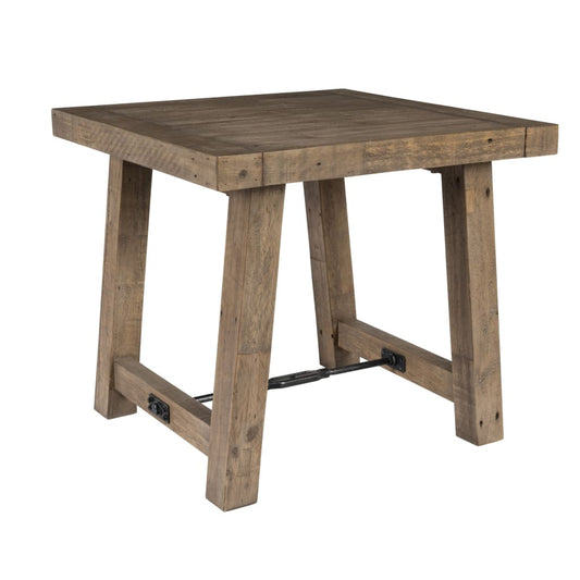 Handcrafted Reclaimed Wood End Table with Grains, Weathered Gray - BM203610 By Casagear Home