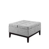Storage Coffee Table | Square | Tufted | Fabric | Black & Gray