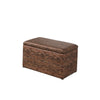 Leatherette Marble Pattern Wooden Ottoman with Hidden tray, Brown by Casagear Home