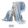 Montgeron Herringbone Throw Set of 2 Blue and White By Casagear Home BM204251
