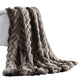 Eus Throw | Faux Fur | Braided Reverse Flannel | Brown & Gray