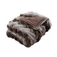 Eus Faux Fur Braided Reverse Flannel Throw The Urban Port Brown and Gray By Casagear Home BM204276