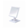 Makeup Mirror | Square | Pedestal Base | Wood | White & Silver
