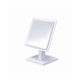 Makeup Mirror | Square | Pedestal Base | Wood | White & Silver