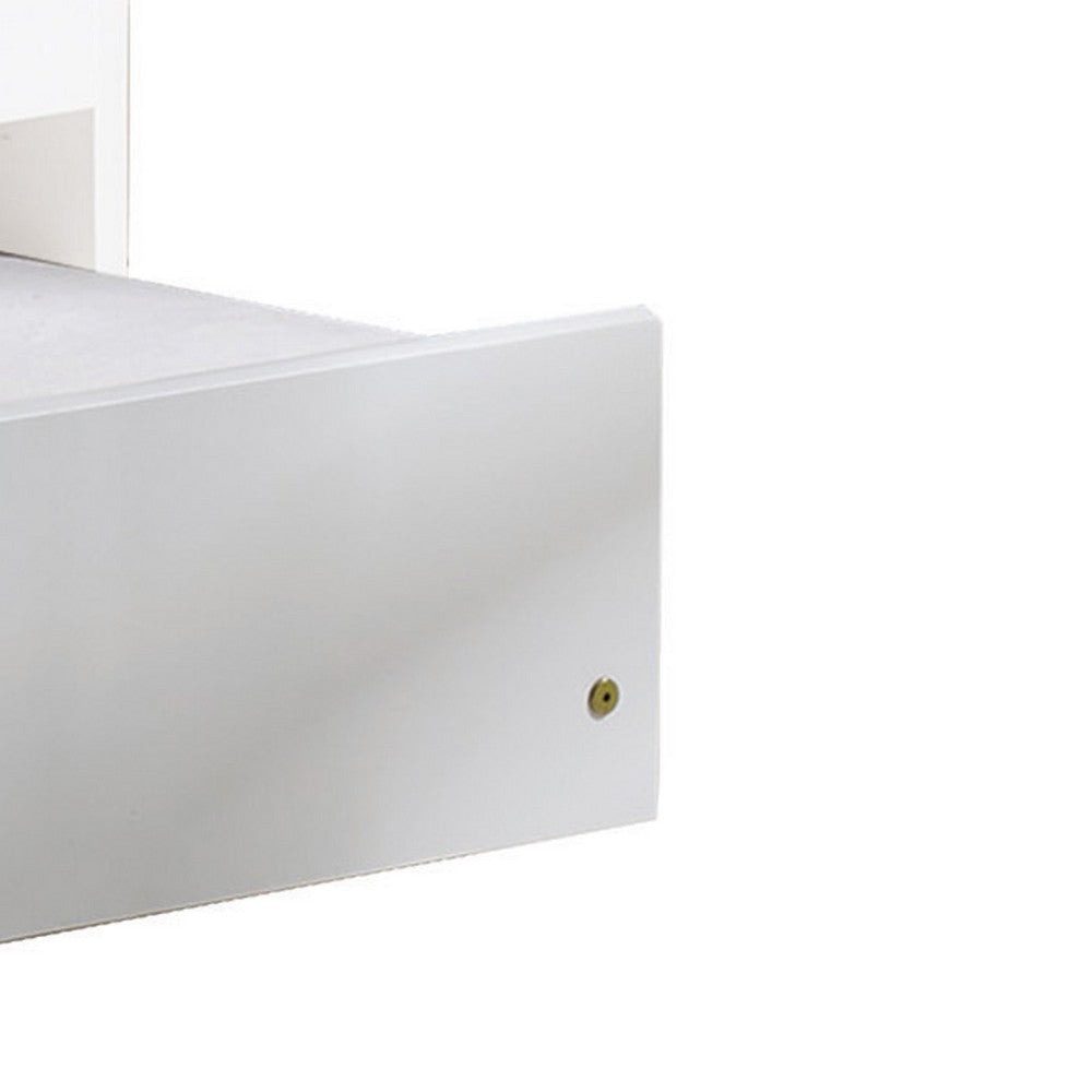 Mission Style Wooden Twin Size Daybed Trundle with Caster Wheels White By Casagear Home BM204335