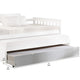 Mission Style Wooden Twin Size Daybed Trundle with Caster Wheels White By Casagear Home BM204335