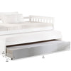 Mission Style Wooden Twin Size Daybed Trundle with Caster Wheels White By Casagear Home BM204335