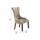 Wooden Dining Chairs with Button Tufting Set of Two Beige and Brown - BM204352 By Casagear Home BM204352