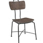 Wood and Metal Dining Side Chairs, Set of Two, Brown and Black - BM204365 By Casagear Home