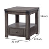 Wooden End Table with Open Bottom Shelf and One Drawer Gray - BM204478 By Casagear Home BM204478