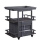 Metal Serving Cart with 1 Door Storage and 2 Tray Shaped Shelves, Gray - BM204490 By Casagear Home