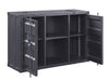 Industrial Metal Server with 2 Door Cabinet and 2 Open Shelves Gray - BM204491 By Casagear Home BM204491