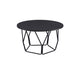 Coffee Table | Round Top | Geometric Wood Base | Black