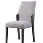 Wood and fabric Upholstered Dining Chairs, Set of 2, Gray and Black - BM204541 By Casagear Home
