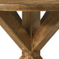 Round Wooden Table with Pedestal Base Weathered Oak Brown By Casagear Home BM204543