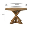 Round Wooden Table with Pedestal Base Weathered Oak Brown By Casagear Home BM204543