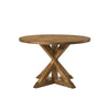 Round Wooden Table with Pedestal Base, Weathered Oak Brown By Casagear Home
