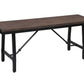 Industrial Wood and Metal Bench with Tube Leg Support, Brown and Black - BM204547 By Casagear Home