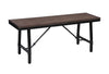 Industrial Wood and Metal Bench with Tube Leg Support, Brown and Black - BM204547 By Casagear Home