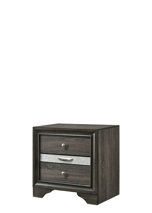Transitional Style 3 Drawer Wooden Nightstand with Bracket Feet, Gray - BM204561 By Casagear Home