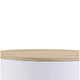 1 Drawer Pyramidal Base Circular Wooden Night Table White and Brown - BM204600 By Casagear Home BM204600